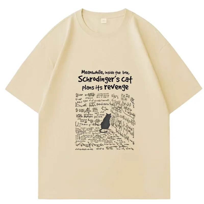 القط الانتقام الرجال تي شيرت مضحك الرياضيات صيغة التي شيرت الذكور الإناث الملابس قصيرة الأكمام بلايز موضة الكرتون أنيمي الجرافيك تي شيرت