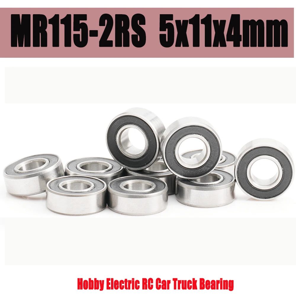 

MR115RS Bearing 10PCS 5x11x4 mm ABEC-7 Hobby Electric RC Car Truck MR115 RS 2RS Ball Bearings MR115-2RS Black Sealed