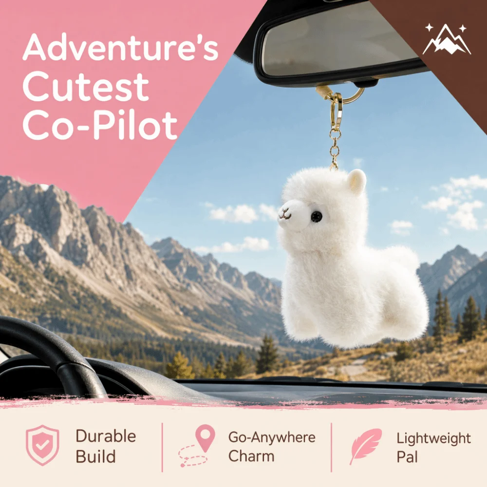 Portable Plush Alpaca Plush Pendant PP Cotton Soft Fluffy Texture Keychain Ornament Backpack Ornament Gift