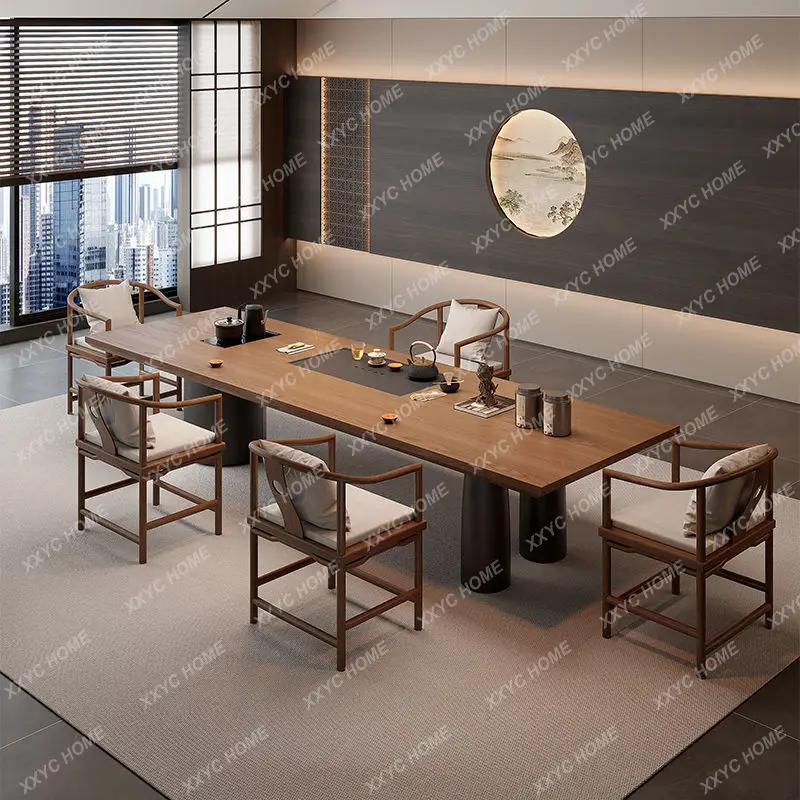 

H2hh2c Эстетичный чайный столик для чайной комнаты, комбинация стола и стульев из массива дерева, для дома, для гостиной, новинка 2025 года