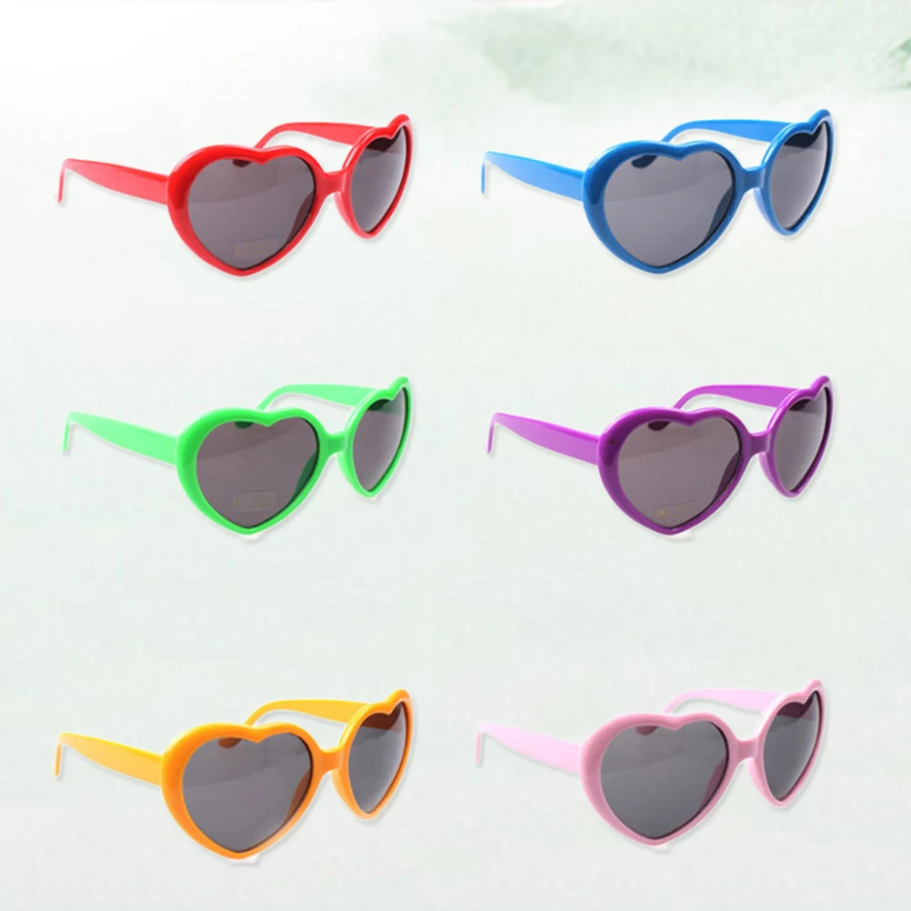 

Party Sunglasses Heart Shape Pink Shaped Kids Fun Lenses Sunglasses Beach Outing Outdoor Lightweight Durable Sturdy Fit Men