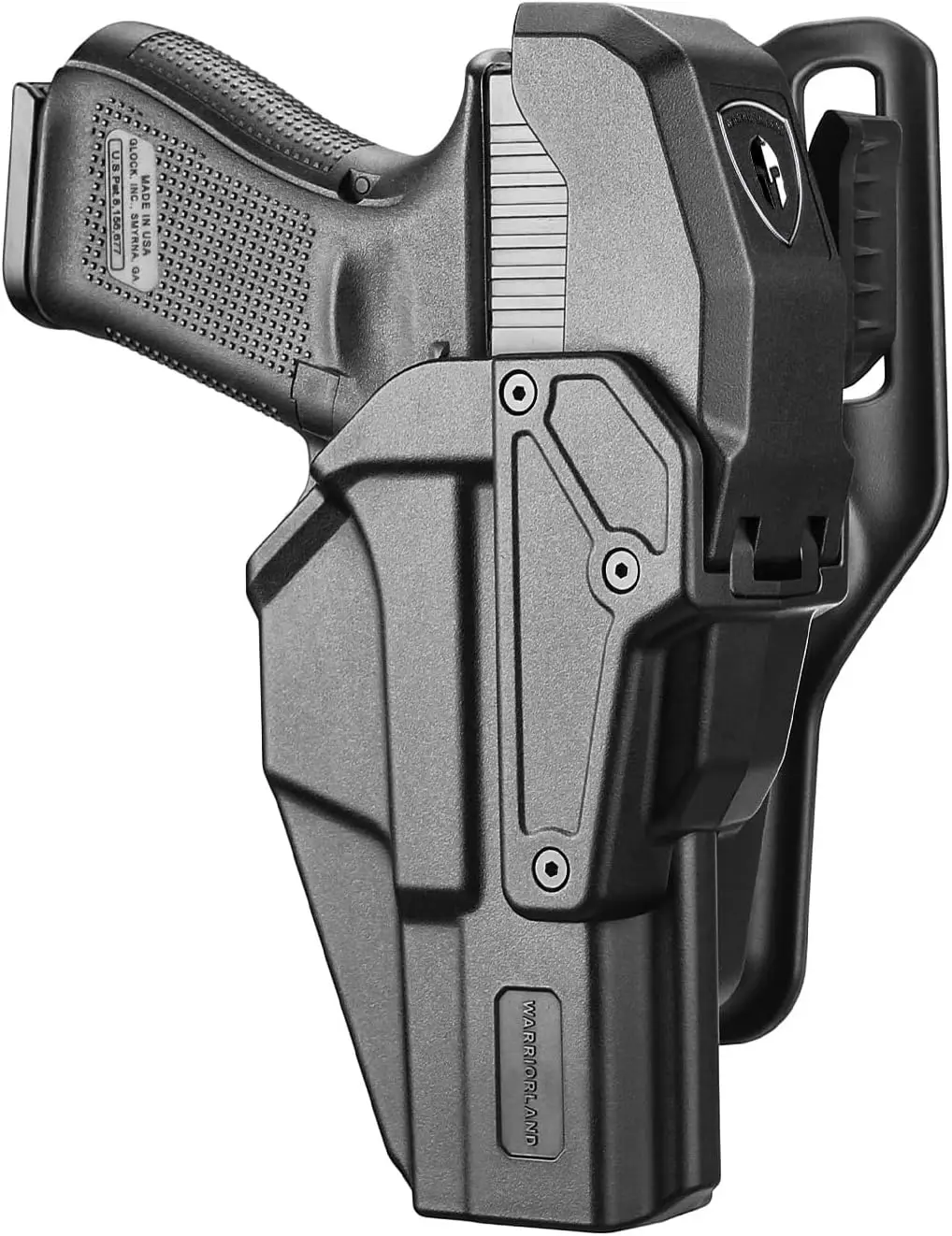 

Level 2 Duty Holster for Glock 17/19 /22/23 Gen 3-5 &G31/32 Gen3-4&G19X/44/45/47/49 &MOS Version,Thumb Release,Fits 2.0" Belt