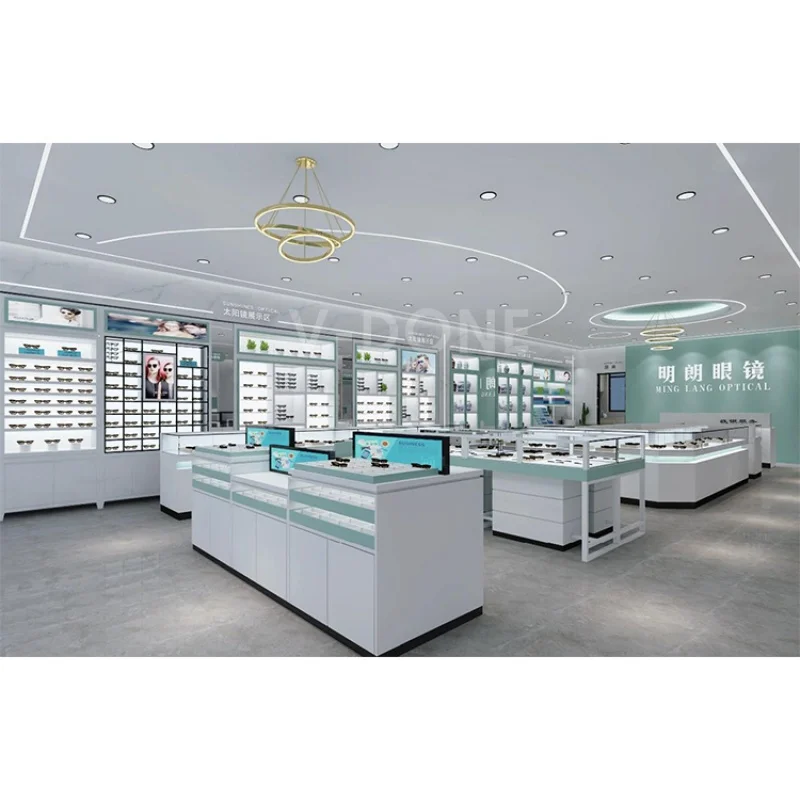 Customized-Modern interior decoration design optical shop equipment eyeglass sunglass display shelving