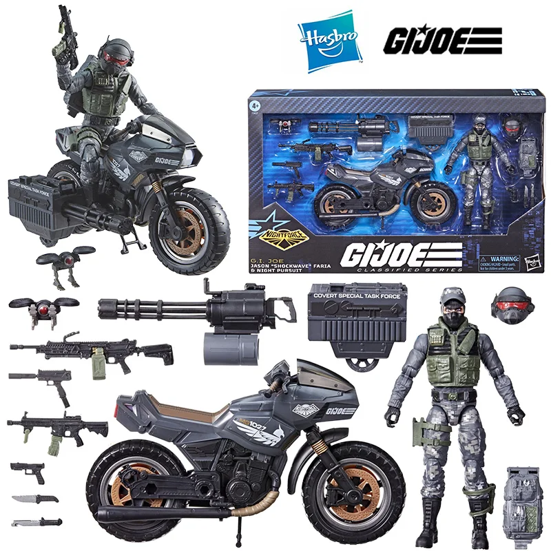 Hasbro G.I.JOE serie clasificada 127 Jason Shockwave Faria & Night Pursuit ciclo vehículo conjunto Original figura de acción modelo de juguete