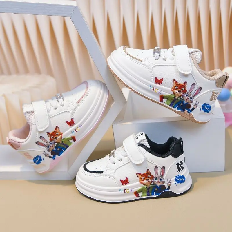 

2026 New Spring and Autumn Children's Sports Shoes Leather Low-top Board Shoes Lightweight Boys and Girls Shoes Thin Casual