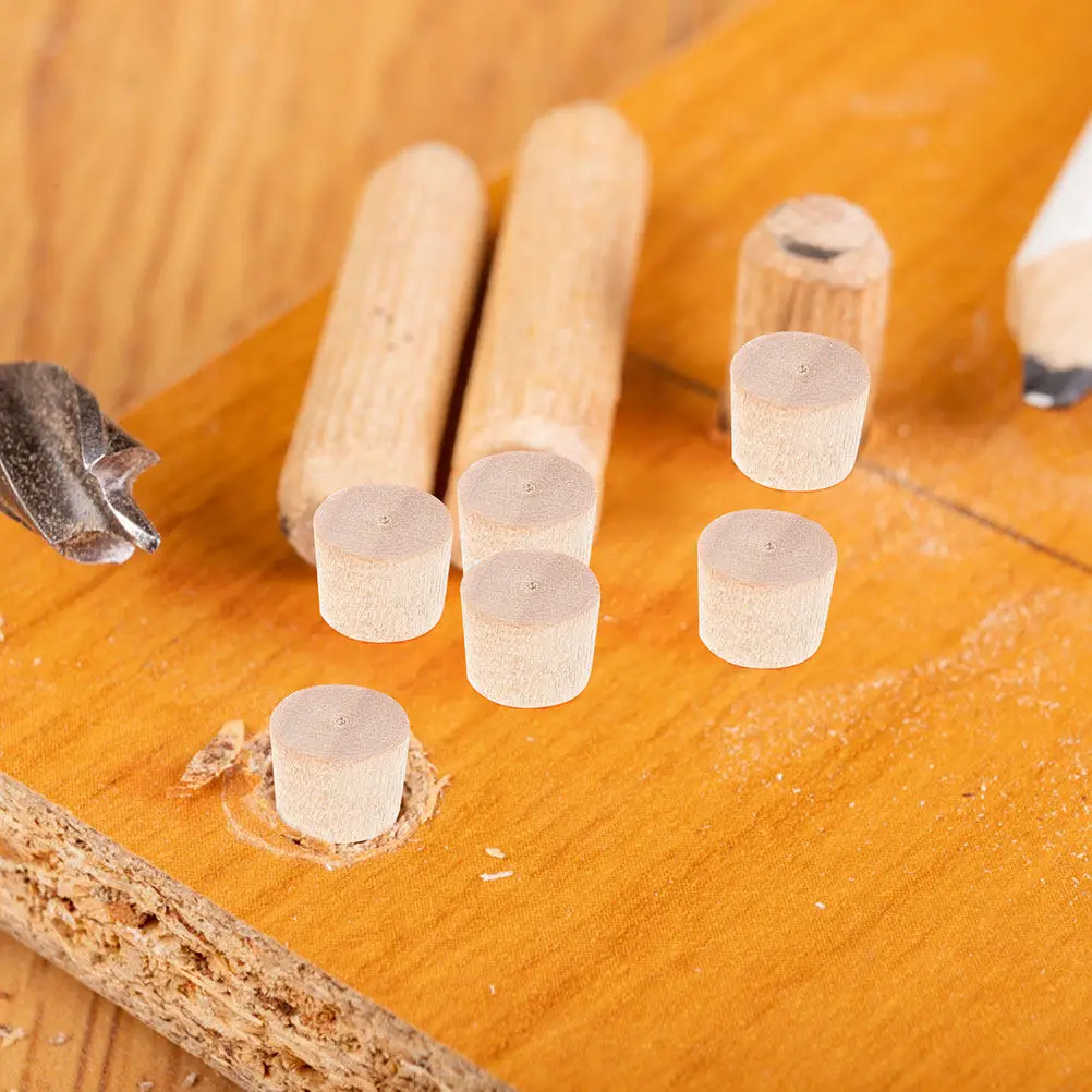 

100 шт. деревянных заглушек для мебели, натуральное покрытие, вставки из твердых пород дерева, маленькие конические заглушки для скрытия отверстий и обработки поверхности