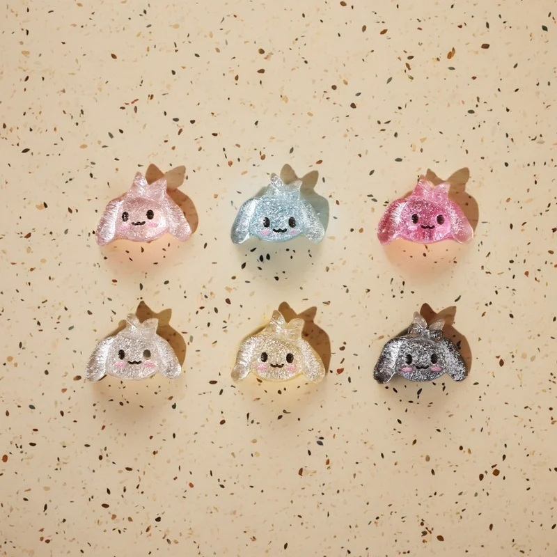 

50Pcs Cinnamoroll Nail Charms - Versatile Silver & Pastel Glossy Mini Cartoon Nail Decorations for Kawaii DIY Manicures