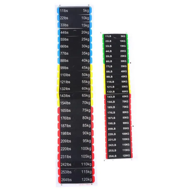 Fitness Equipment Weight Stickers Gym Weight Stack Labels Number Stickers 5kg-120kg Label Number Sticker For Gym Machine
