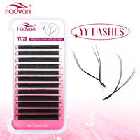 FADVAN YY Shape Eyelashes Extension Soft Premium False Eyelashes individual Makeup Black Crisscross Beauty