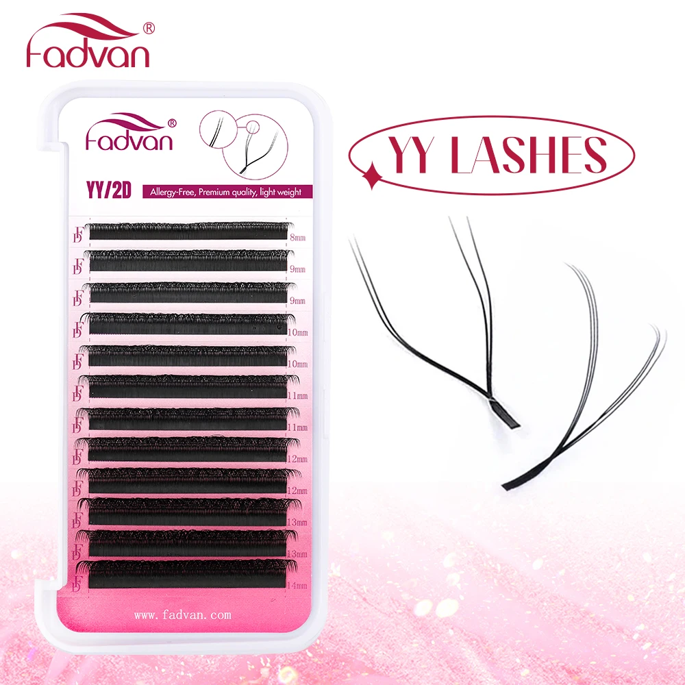 FADVAN YY Shape Lashes 2D 0.07 Faux Mink C/D 8-15mm Natural Soft Brazilian Eyelash Premade Volume Fan Lashes Extension