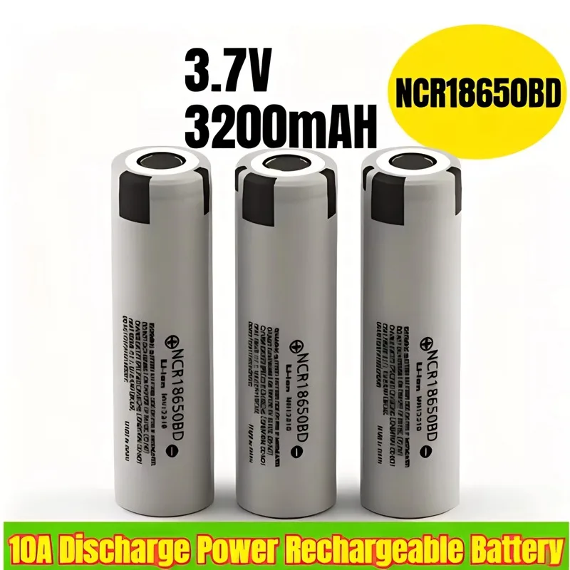 4-20PCS 18650 NCR18650BD 10A 3.7V 3200mAh Rechargeable Lithium Battery For Flashlights Clock Powerful Torch Camera Fan