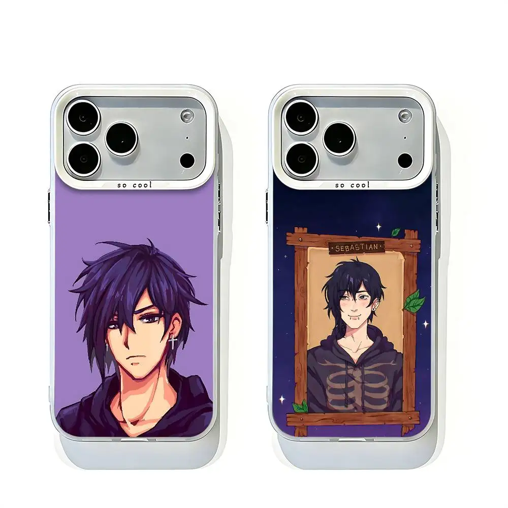 

S-Stardew V-Valley S-Sebastian White Matte Large Lens Frame Cover For iPhone 12 11 14 13 17 16 15 Pro Max Mini Plus E