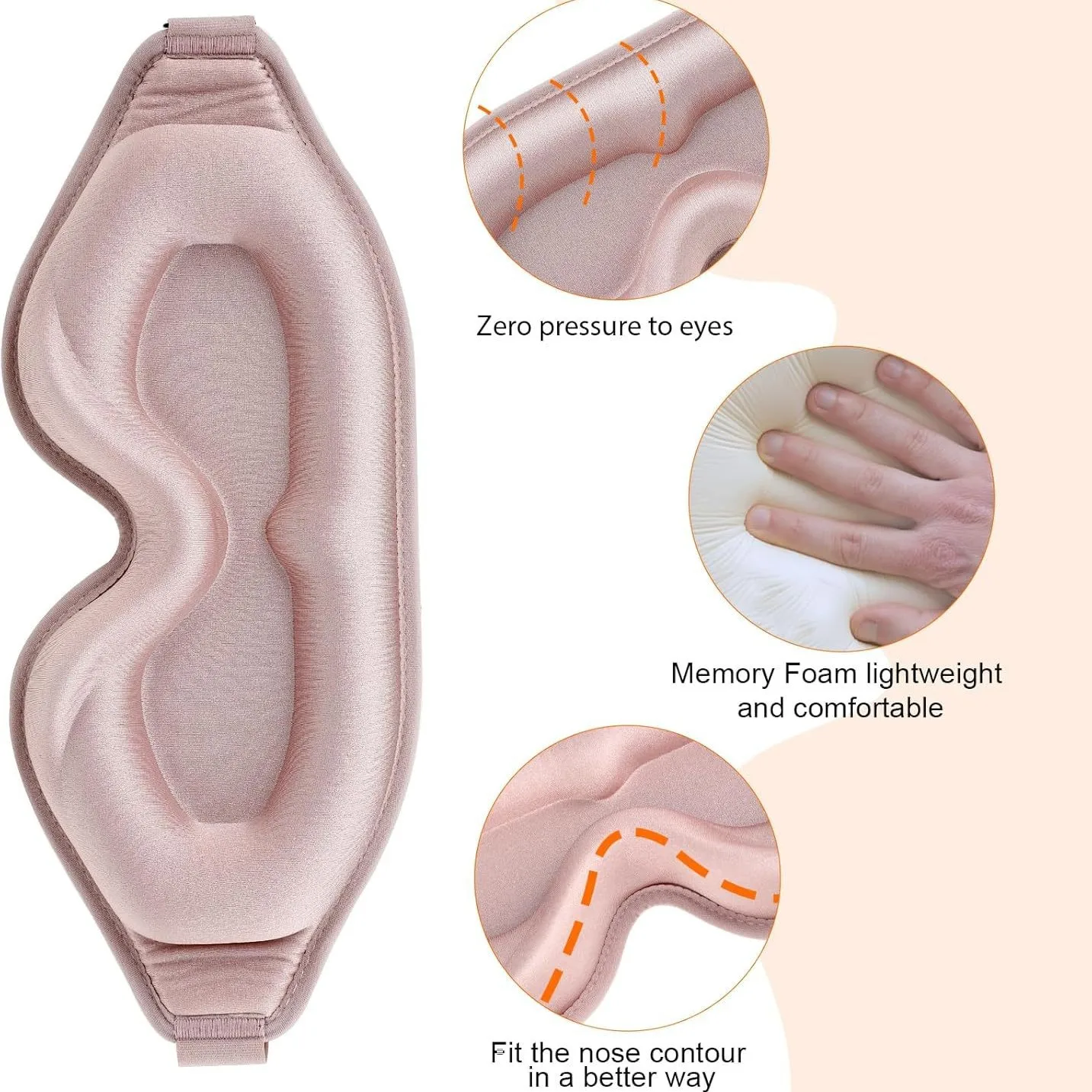 Fotografia 5: Máscara de Dormir 3D Super Macia - Máscara para os olhos macia e confortável, adequada para homens e mulheres, para viagens e uso doméstico.
