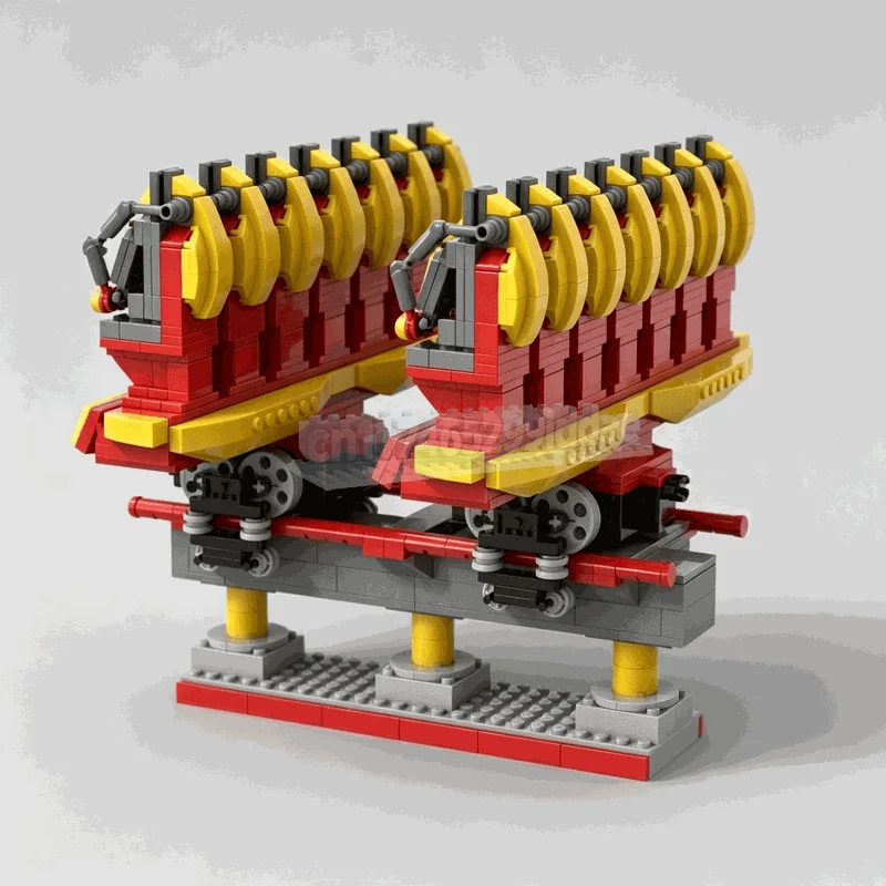 NEW 1842PCS Mechanical Roller Coaster Building Blocks Theme Park Ride Vehicle Model DIY Assembly Set Creative Display Gift Toy