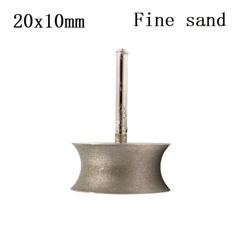 Emery Grinding Wheel Concave Shape 120# Grit for Jewelry Polishing and Stone Carving with Cylinder Design and 6mm Shank