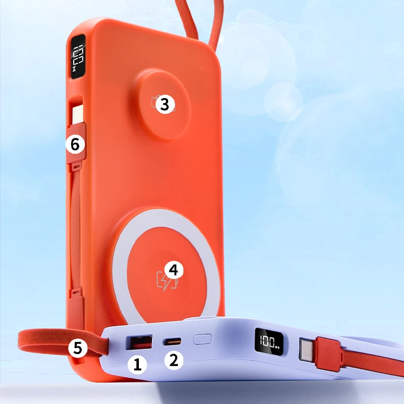 بنك طاقة لاسلكي مغناطيسي بقدرة 30000 مللي أمبير في الساعة مع كابل لساعة أبل، بطارية خارجية محمولة سريعة الشحن لهاتف آيفون 16 وسامسونج #4