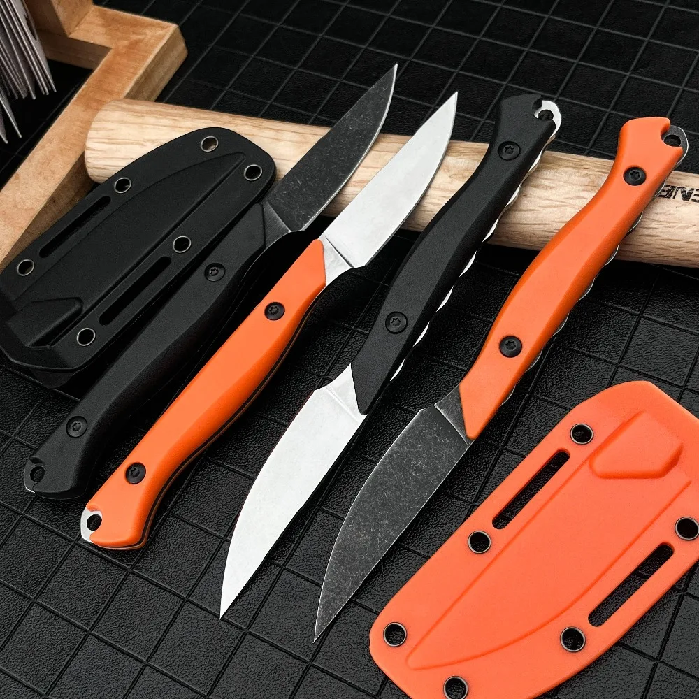 15700 Field EDC Fixed Blade Utility Knife Anti‑Slip Handle Portable Outdoor Hunting Camping Knife with Sheath