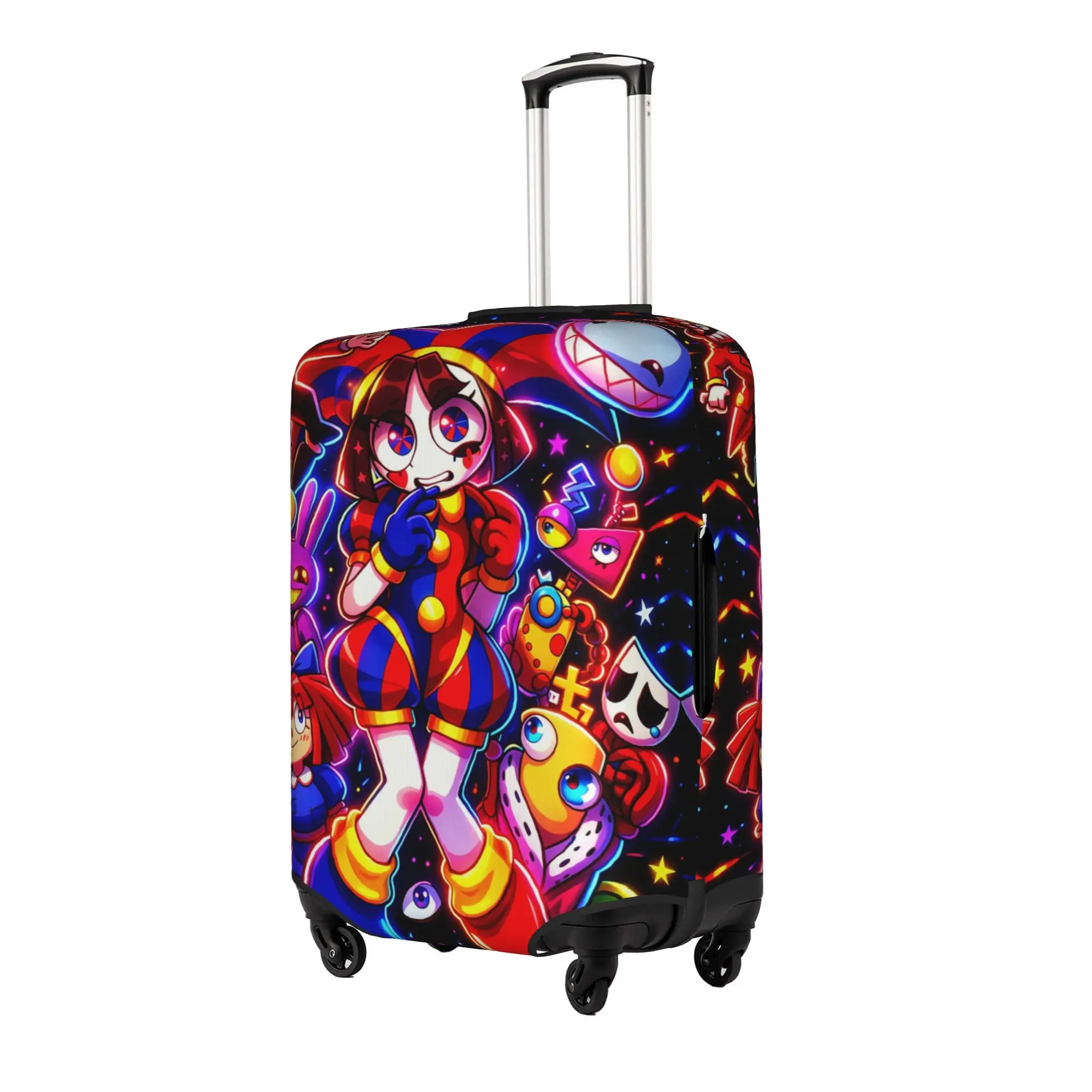 Custom Jax D-Digitals Circus Luggage Cover Elastic Cartoon Clown Travel Suitcase Protective Covers Suit For 18-32 inch