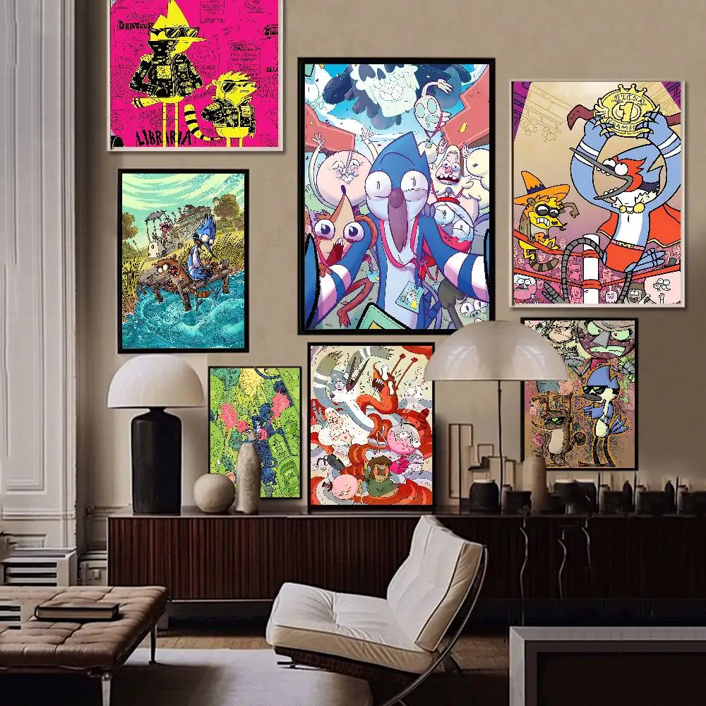 R-Regular Show Classic Movie Posters Vintage Room Bar Cafe Decor Nordic Home Decor