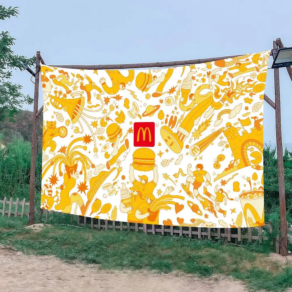 M-McDonald s hamburguesa bandera decoración pícnic al aire libre fiesta hogar Camping fiesta arte cartel colgante