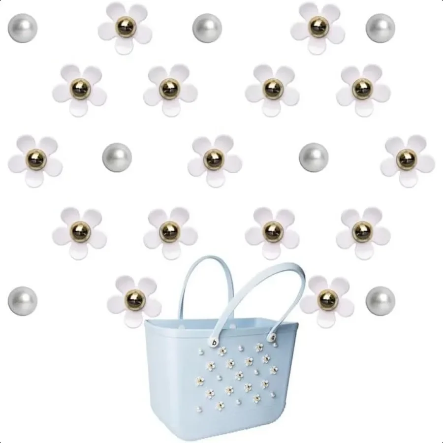 

Flower Charms Compatible with Bogg BagSimply Southern Totes Pearl Bag Bits Insert Charm Accories