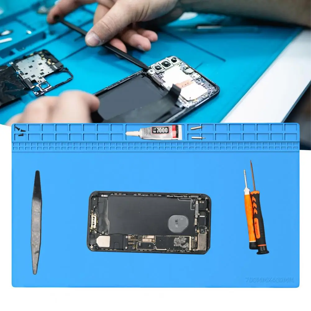 Silicone resistente ao calor Mat Trabalho, Repair Pad, Multi-Slot Organização Pads, solda BGA, telefone eletrônico, laptop, relógio