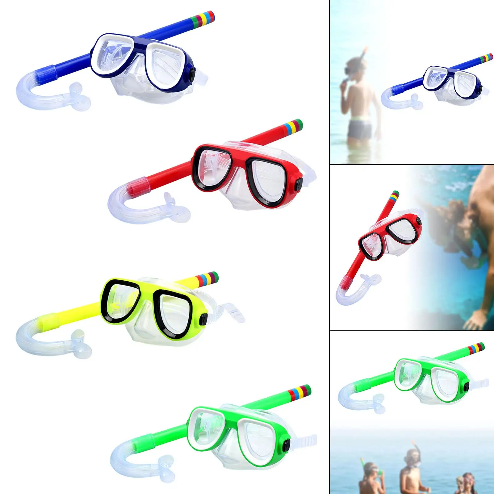 

Kids Snorkel Set Wide View Snorkel Mask for Diving Snorkeling Ages 3-7 Kids
