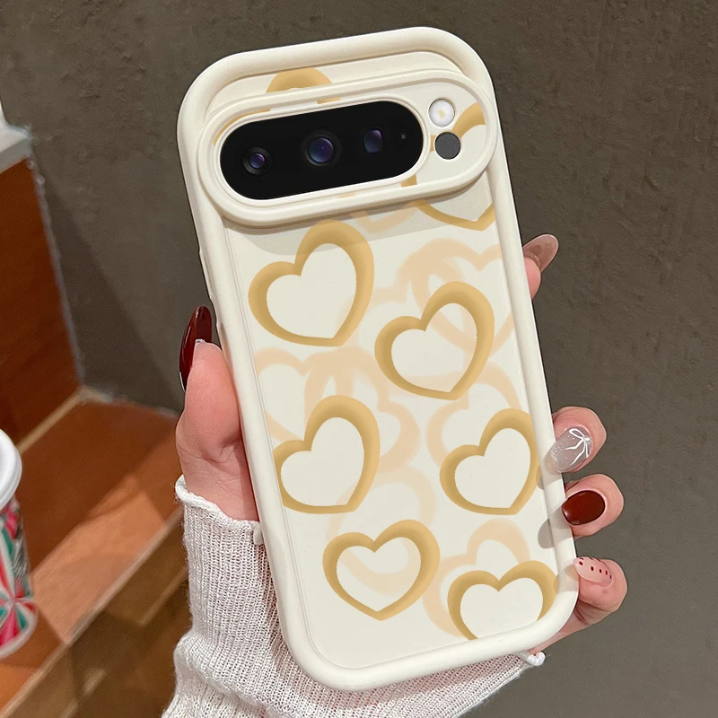 Süße Liebesherz-weiche TPU-Handyhülle für Google Pixel 8A 7A 8 Pro 9 Pro XL, stoßfeste Silikon-Schutzhülle für Pixel 8 7 Pro