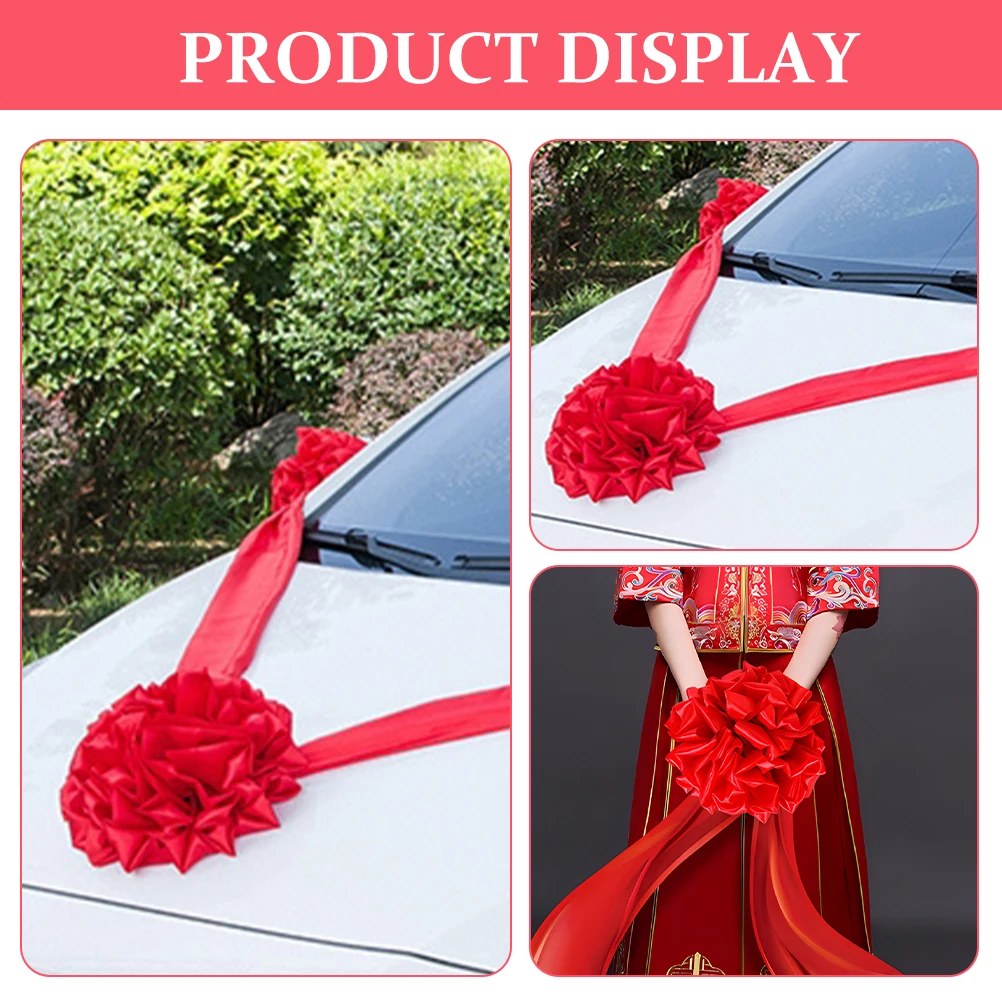 

1 set 1 Set Red Cloth Awards Ceremony Ribbon-Cutting Decor Party Supply Festival Celebrations Ornament Decorative Flower Ball