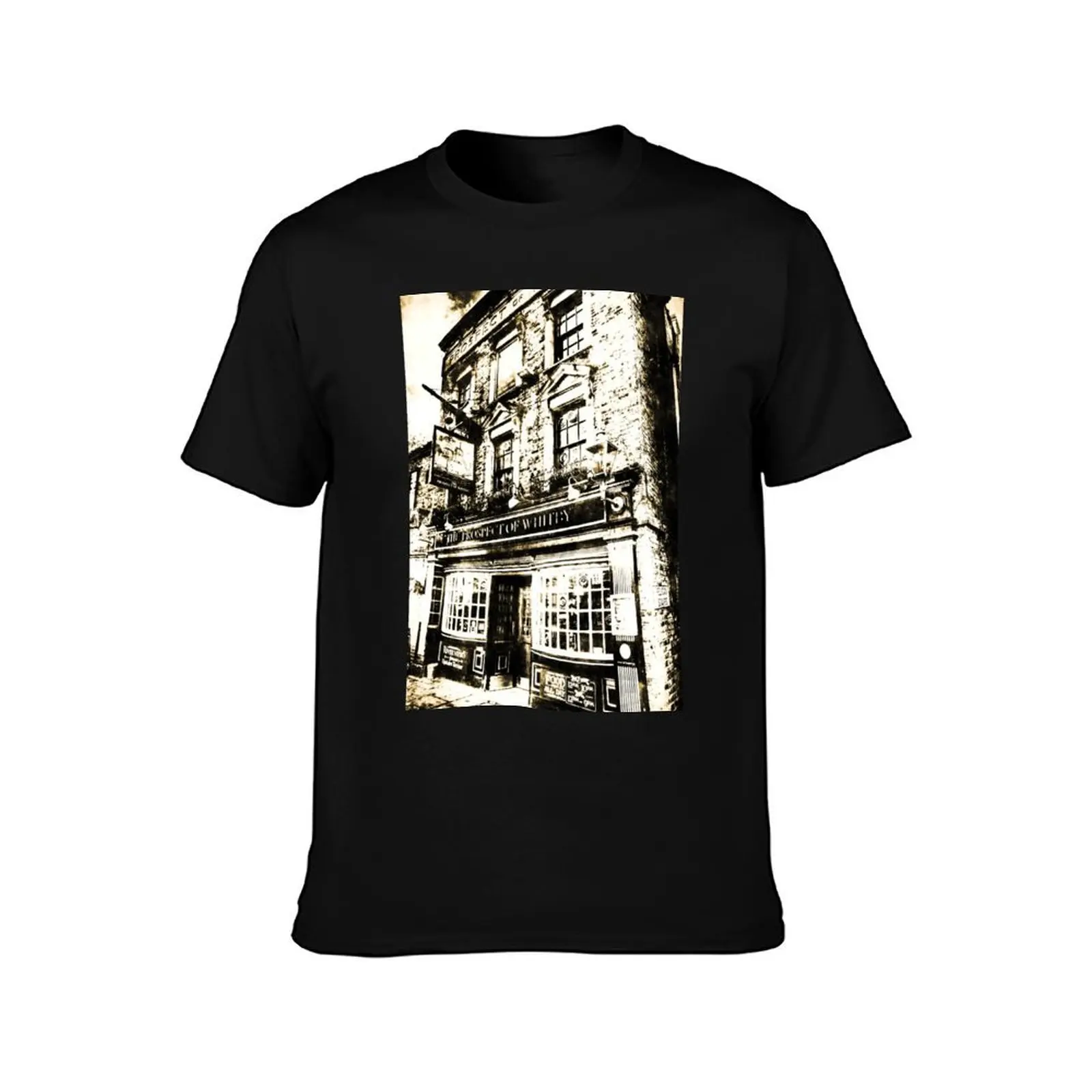 The Prospect Of Whitby Pub London Vintage T-Shirt Minimalist Plain Crew Neck T-Shirt