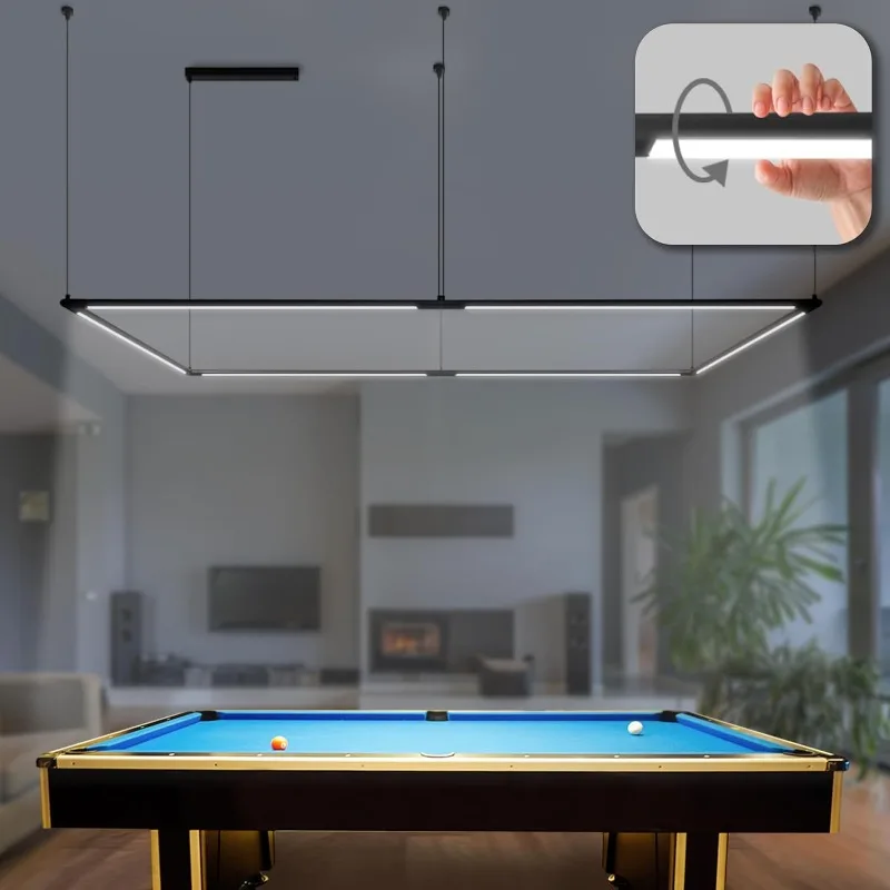 home.Professional LED Billiard & Pool Table Light, Height & 360° Rotatable Light Angle - Daylight 5000K (49.6 x 98.5 inch)