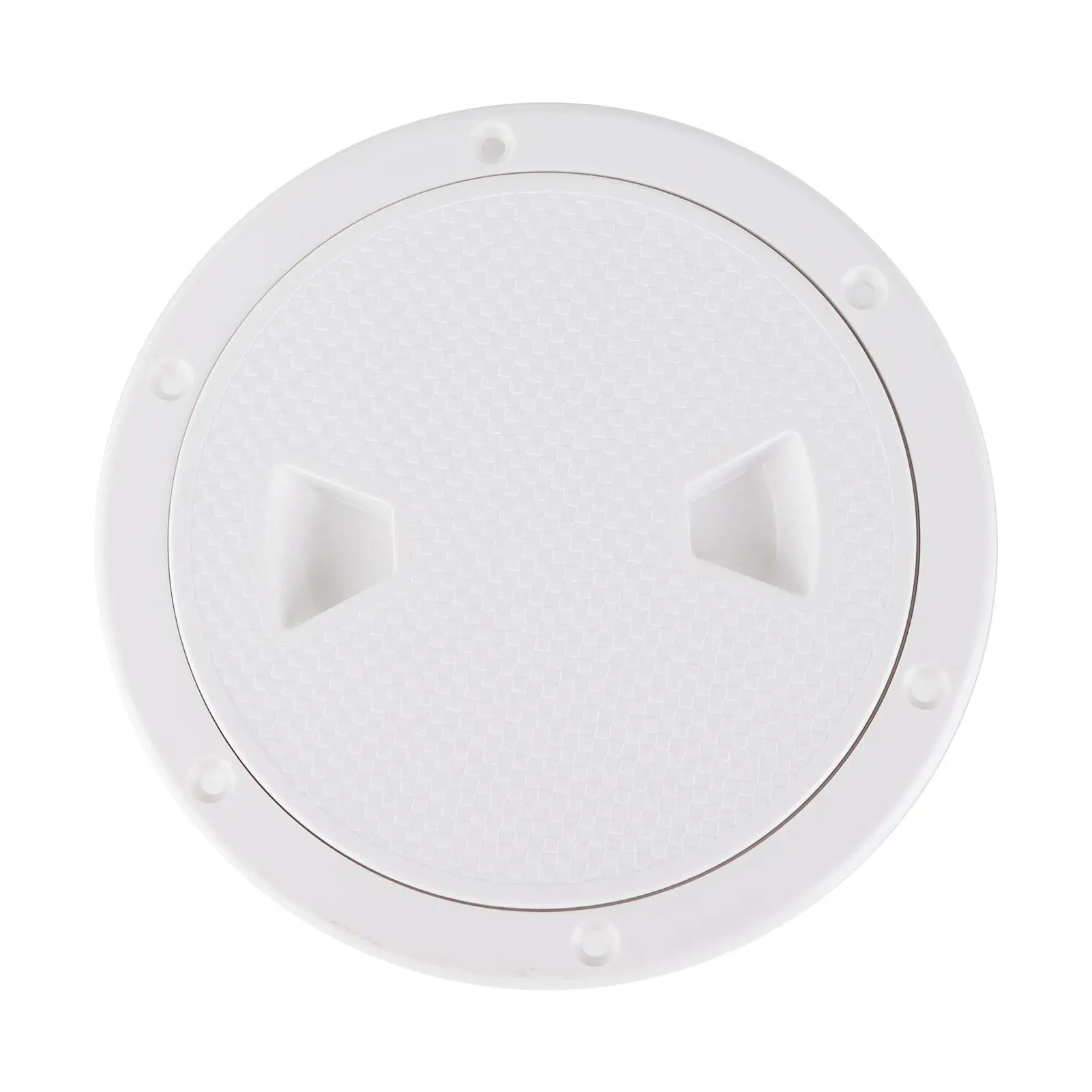 

6in Round White Deck Plate with Separate Design, Pre Drilled Holes and Access Hole for Yacht Marine