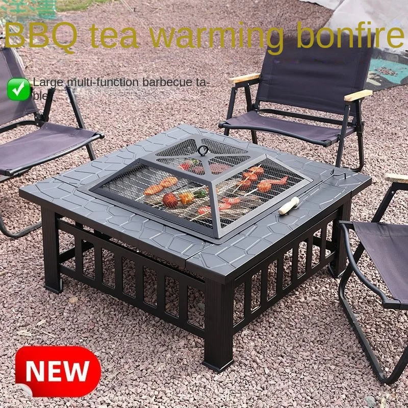 Home use of enclosed stove for tea making, indoor fire basin, barbecue stove with cover plate, outdoor charcoal stove table