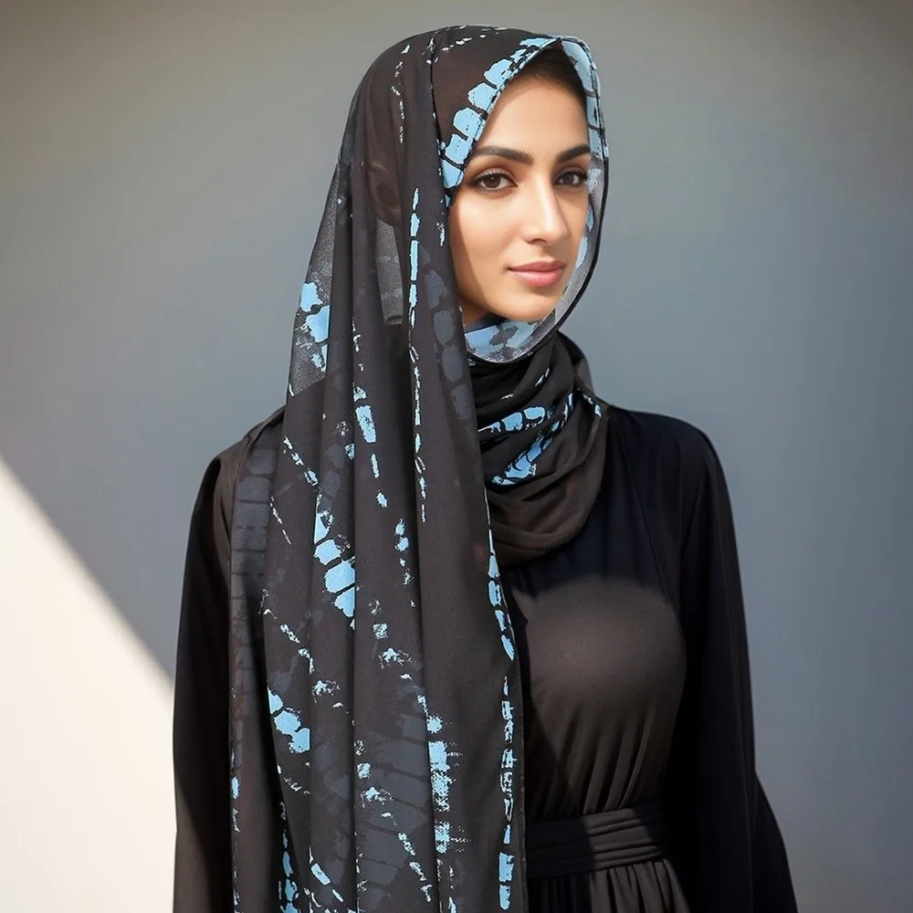 

Colorful Elegant Satin Scarf Ethnic Soft Tie-dyed Scarf Polyester Breathable Headscarf Party