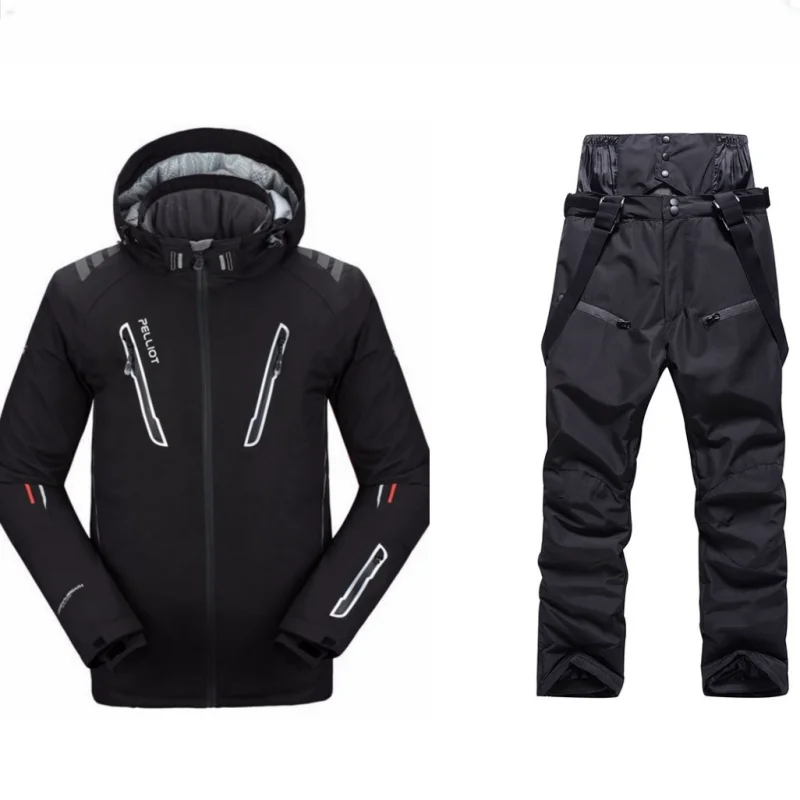 Pelliot-Combinaisons de ski imperméables pour hommes, veste et pantalon, snowboard thermique rembourré en coton, snowboard pour hommes, livraison