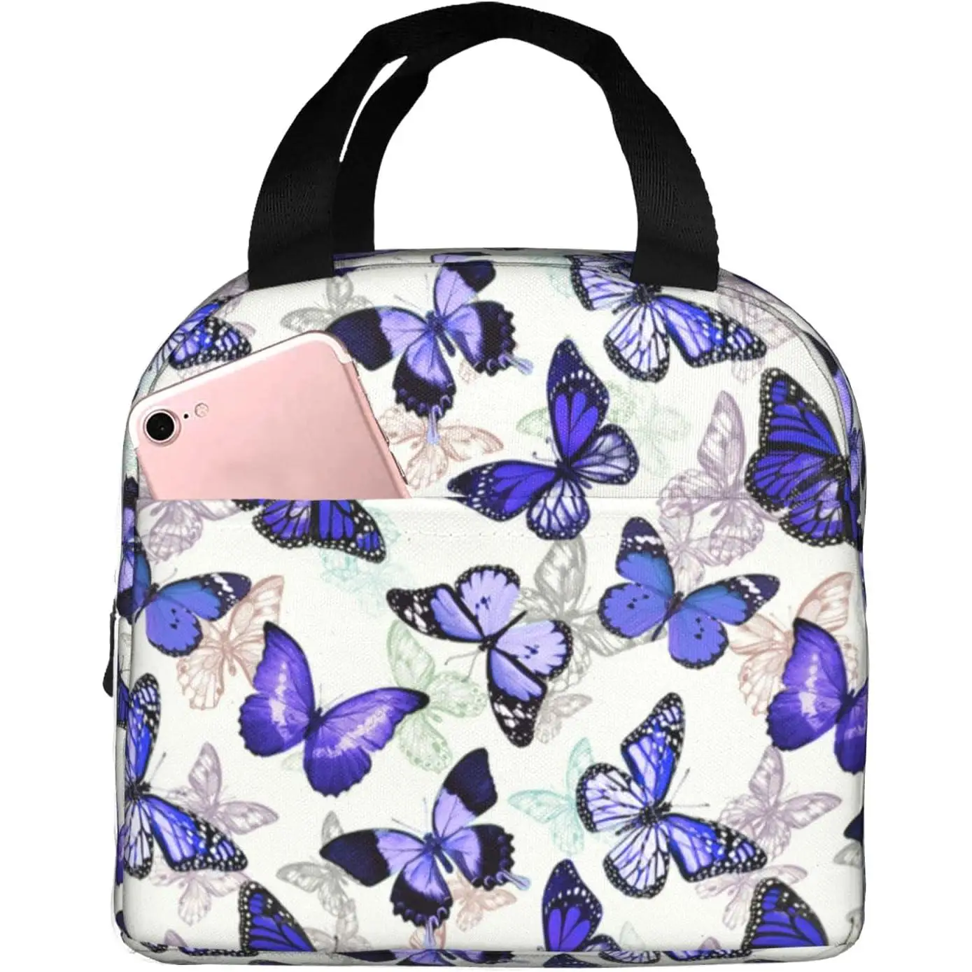 

Portable Lunch Bags Insulated Lunch Box Reusable Cooler Tote Bag with Front Pocket for Women Men Adults Work Picnic Travel