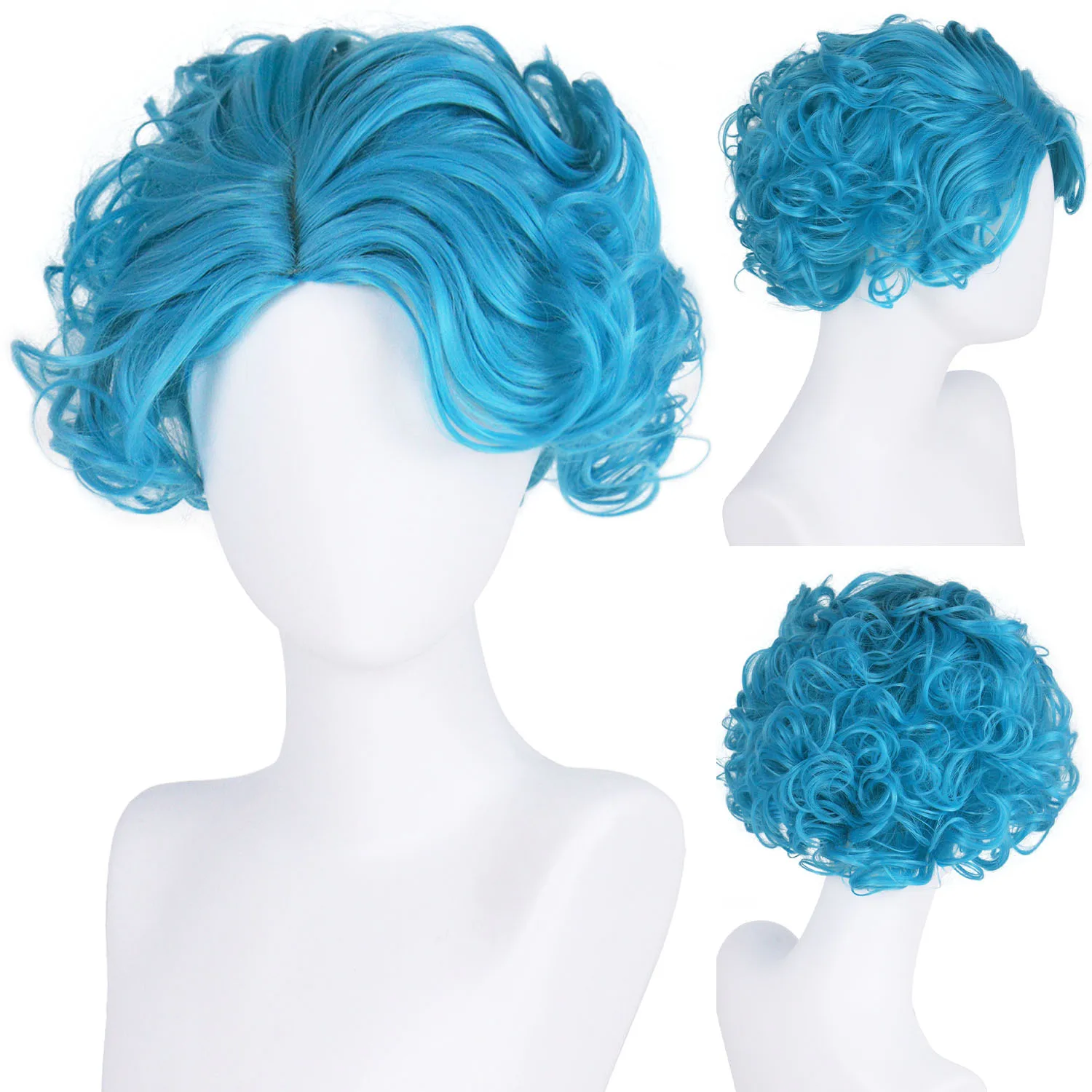 

Синтетические синие парики для белых женщин, короткие кудрявые волнистые парики-боб, парики для косплея, розовые и блонд парики для Хэллоуина, карнавала, вечеринок и Рождества