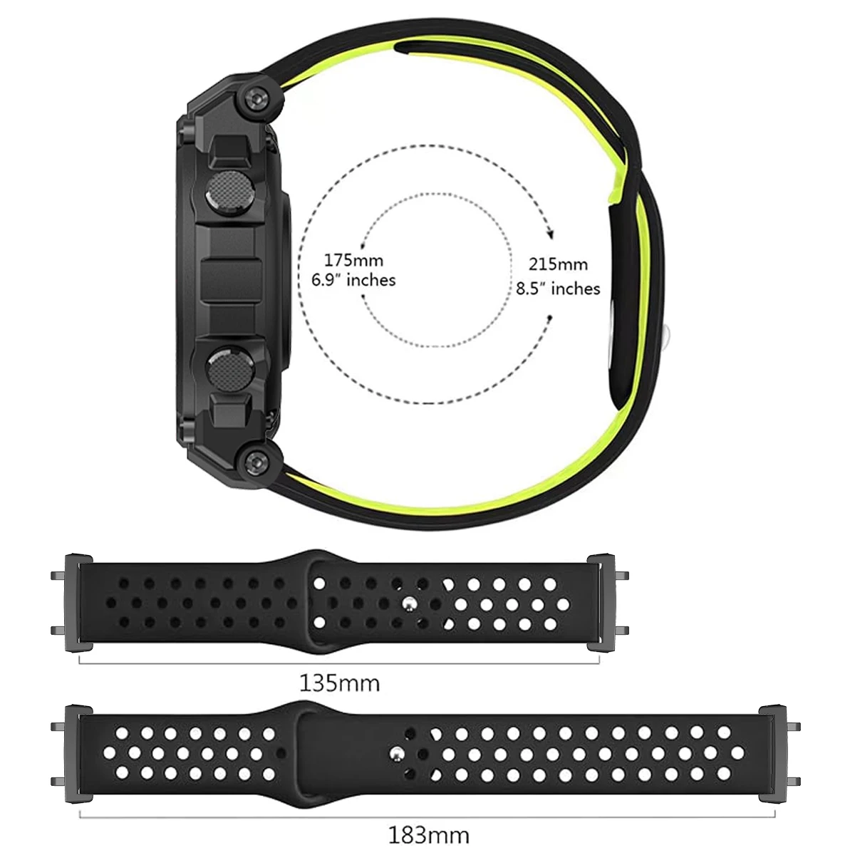 ซิลิโคนระบายอากาศสําหรับ Huami Amazfit T-REX 2 สมาร์ท Watchband ผู้หญิงผู้ชายสร้อยข้อมือสําหรับ Xiaomi Amazfit T-Rex/T-Rex Pro Correa