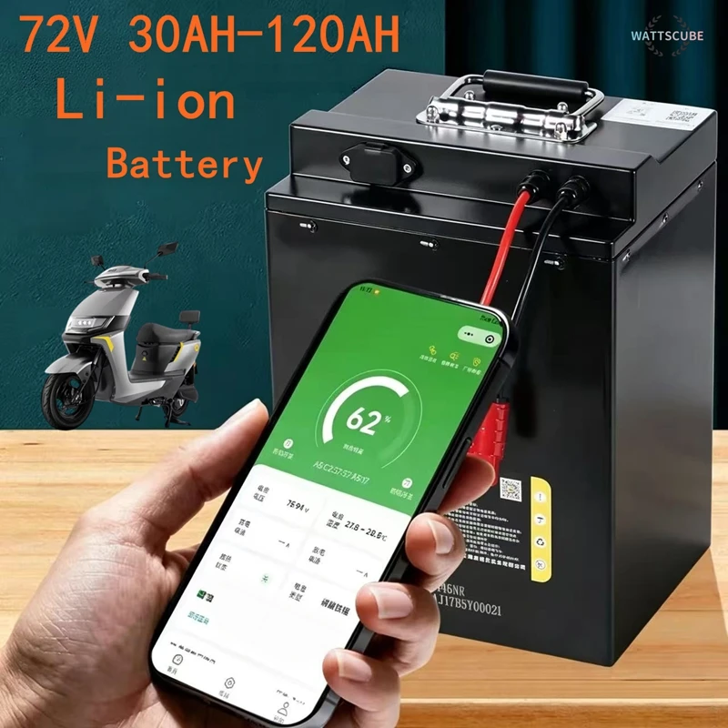 21700 Lithium Battery 72V 30Ah-120Ah Bluetooth BMS 20S Electric Motorcycle Motor Inverter 3000W-5000W for Pedal Power
