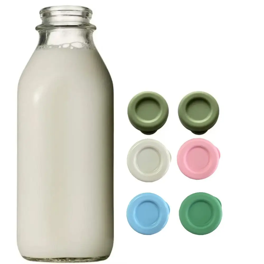 2Pcs Kitchen Tool Vacuum Sealed Silicone Replacement Caps Round Easy To Clean Bottle Lids Long-Lasting Reusable Sealing Cap