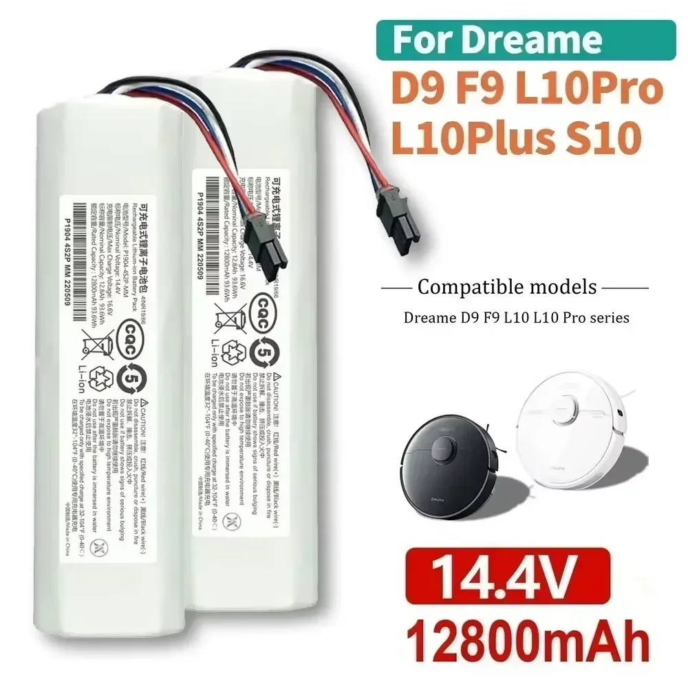 

Original 14V 12800mAh P2008-4S2P-MMBK Replacement Battery For Dreame F9 D9 L10 Pro Plus RLS3 RLS5 RLS5L RLS5D Accessories Parts