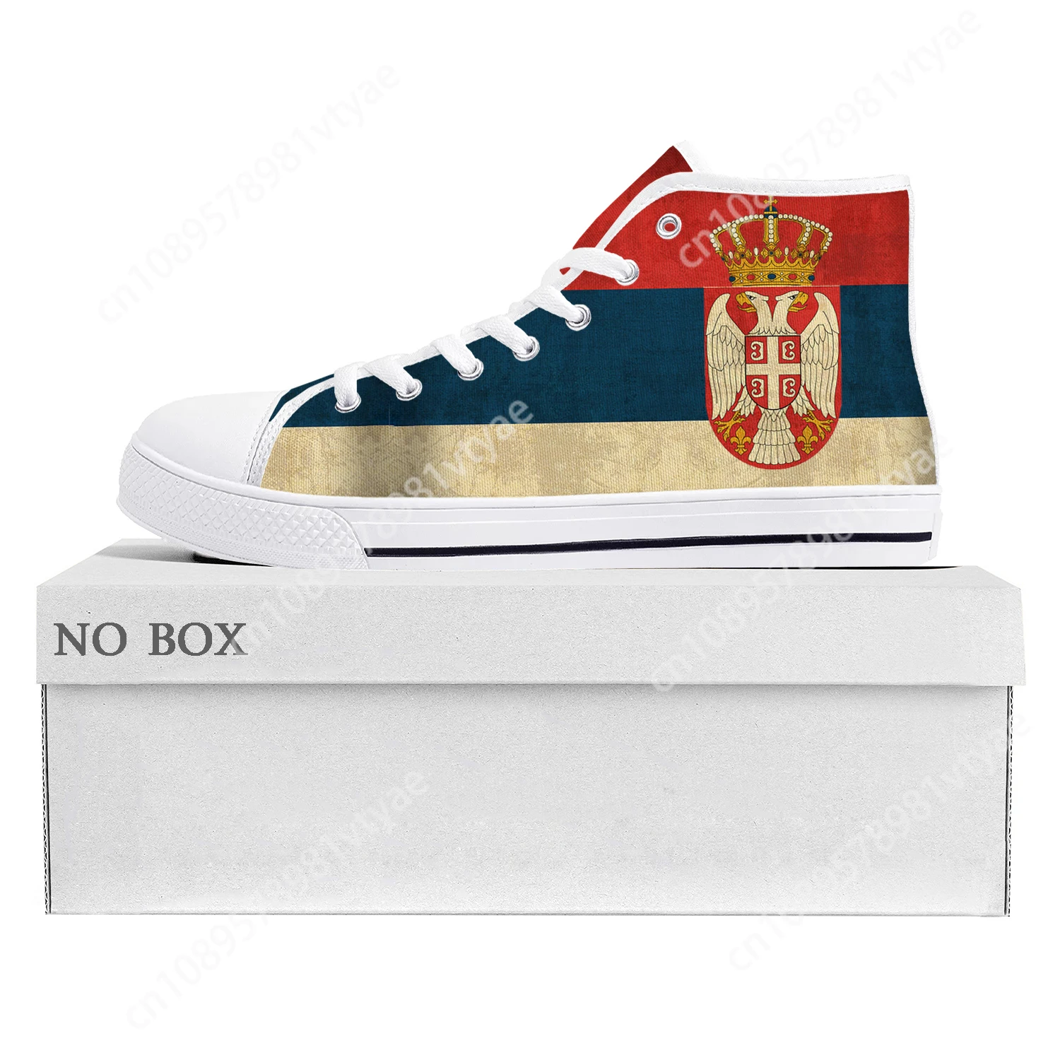 Serbian Flag High Top High Quality Sneakers Mens Womens Teenager Canvas Sneaker Serbia Casual Couple Shoes Custom Shoe