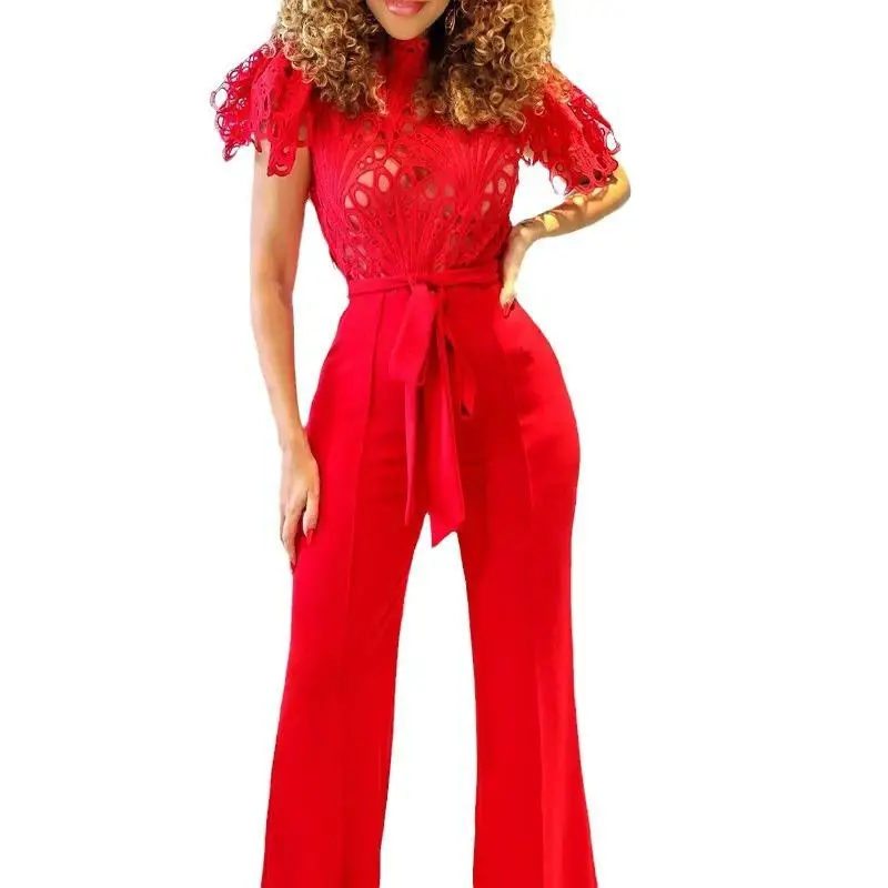 Pantaloni dimagranti scavati con giunture in pizzo sexy Estate da donna 2025 Stazione indipendente transfrontaliera Vita alta Tulip Sl...