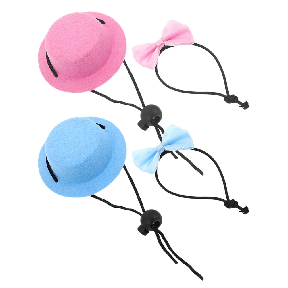 

2Sets Pet Costume Small Animal Hat Bow Tie Set for Rabbits Hamsters Guinea Pigs Holiday Costume Small Pet Hat