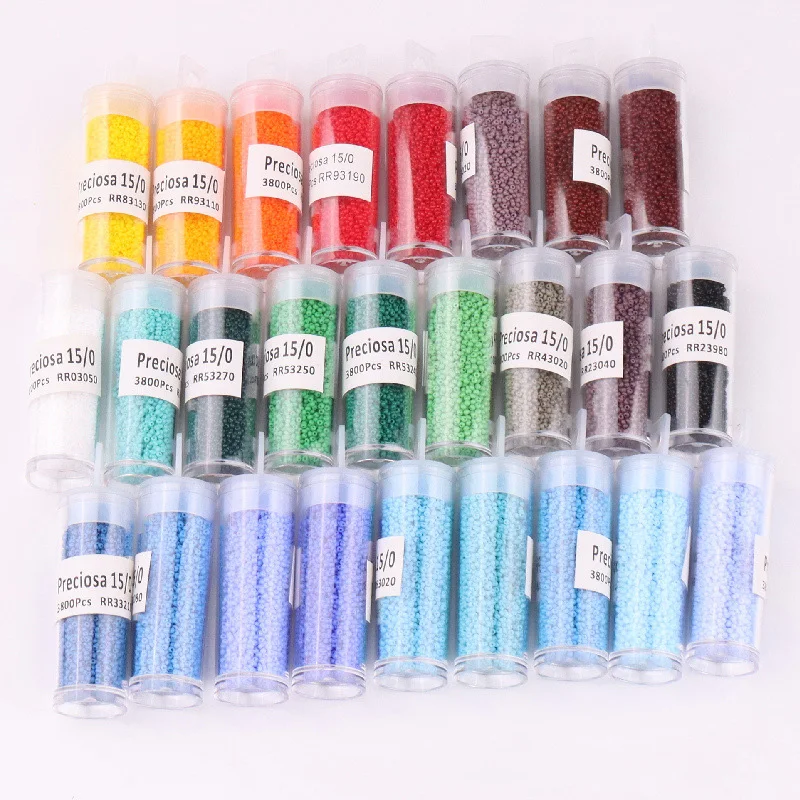 

DIY beaded material 10g/bottle high-quality 8/0 Preciosa beads solid color Preciosa beads for DIY jewelry production