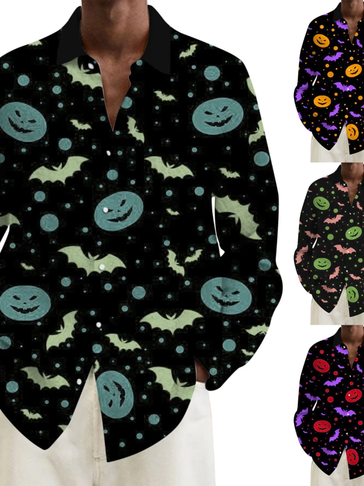 

Slim Fit Long Sve Printed irt Collared Skeleton Pattern Youthful Trendy Autumn Wear European Simplici Other Material S...