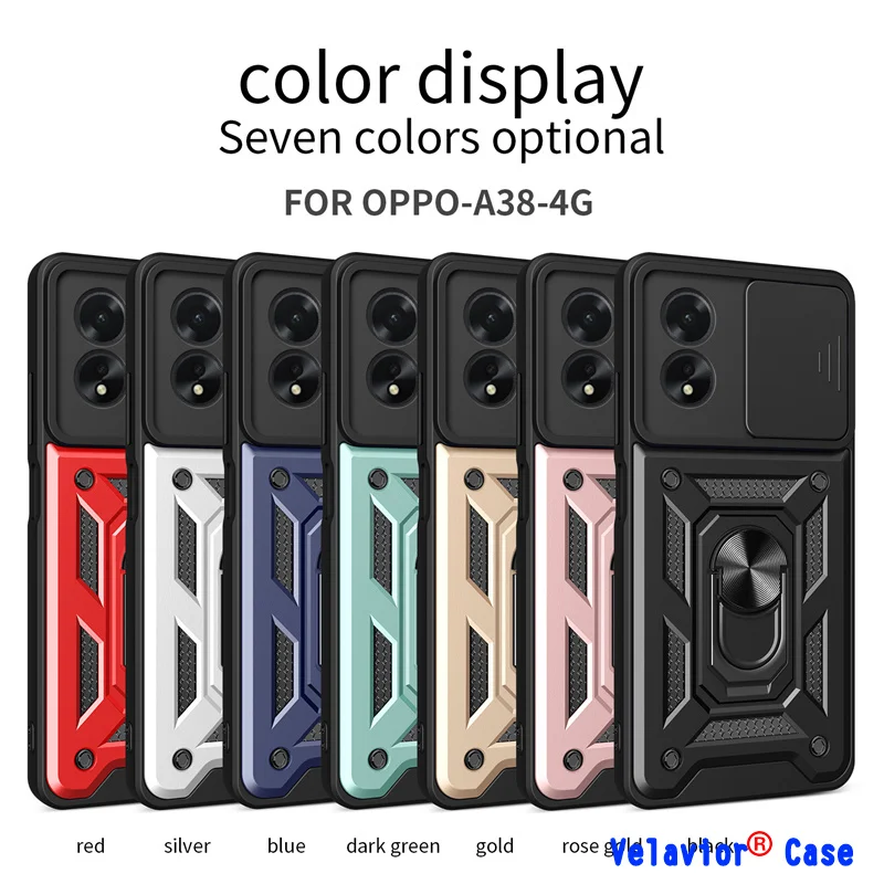 

Case for OPPO A58 4G Shockproof Armor Lens Protect Magnetic Car Holder Ring Phone Shell for OPPO A78 4G A38 A58 A78 A79 5G Cover