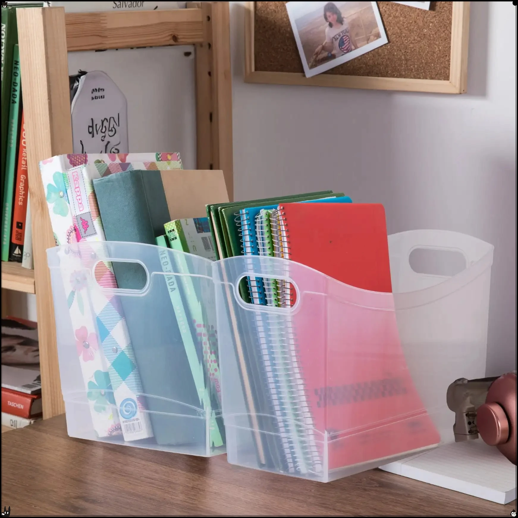 (2 Pack) Plastic Multipurpose Storage Bins 12 Quart Narrow Rectangular with Handles, Clear, Durable