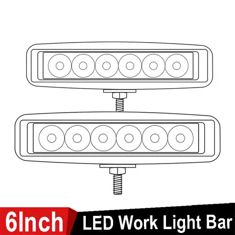 Einreihige 6 Zoll Flutlicht-LED-Lichtleiste, weiße Fahr-Arbeitslampe, 12 V, 24 V, für Jeep, 4 x 4, LKW, ATV, SUV, Geländewagen, Traktor, wasserdicht