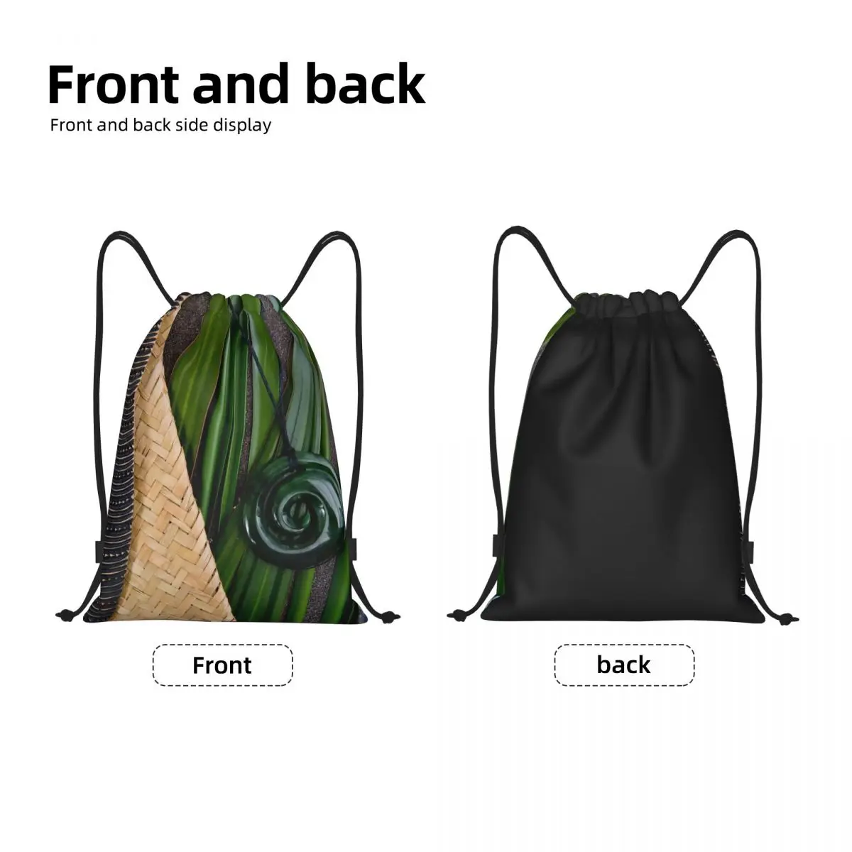 Custom NZ Maoris Culture Theme Drawstring Backpack Bags Women Men Lightweight Pounamu Koru Gym Sports Sackpack Sacks for Yoga